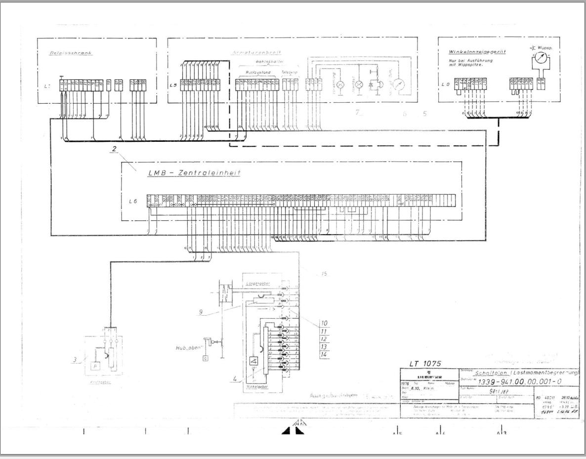 Liebherr Crane LT 1080 Z10554 Electric Diagrams DE 1