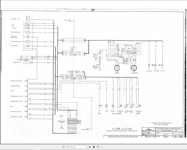 Liebherr Crane LT 1120 Z11019 Electric Diagrams DE 2