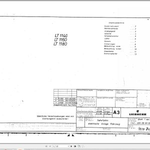 Liebherr Crane LT 1140 Z11472 Electric Diagrams DE 1