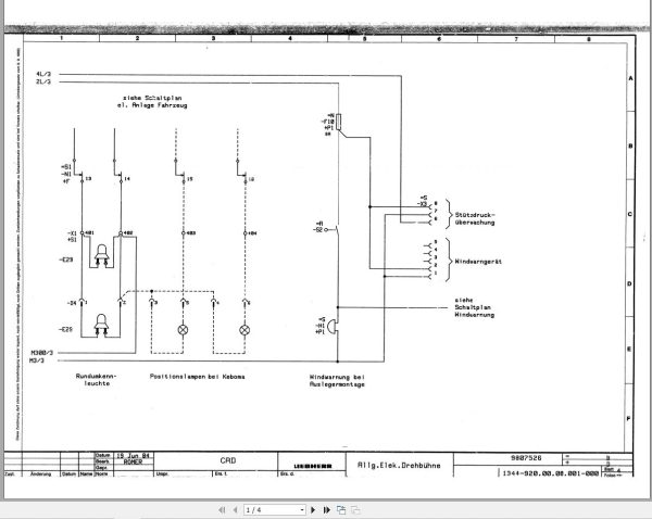 Liebherr Crane LT 1300 Z14042 Electric Diagrams DE 1