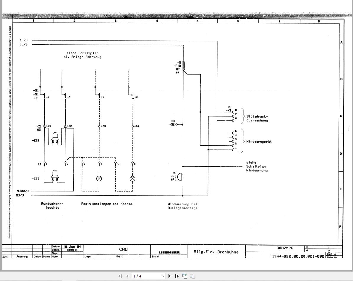 Liebherr Crane LT 1300 Z14042 Electric Diagrams DE 1