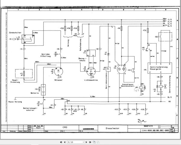 Liebherr Crane LT 1300 Z14042 Electric Diagrams DE 2