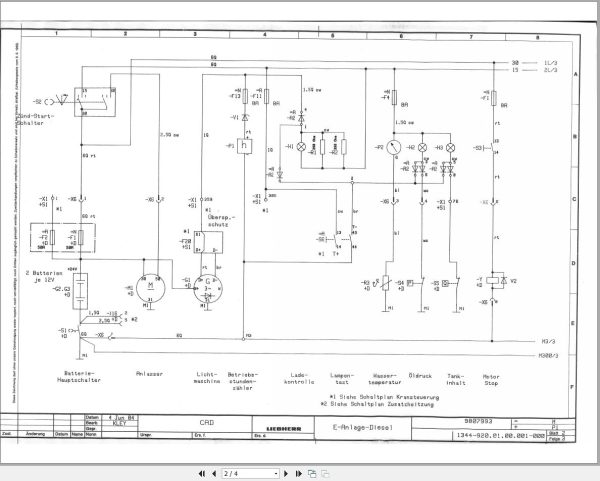 Liebherr Crane LT 1330 Z14224 Electric Diagrams DE 2