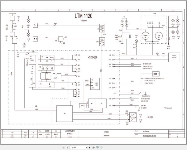 Liebherr Crane LTA 1120 Z16181 Electric and Hydraulic Diagrams DE 1