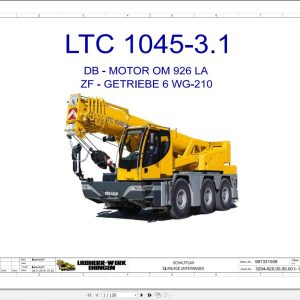 Liebherr Crane LTC 1045 3.1 Z56423 Electric and Hydraulic Diagrams DE 1
