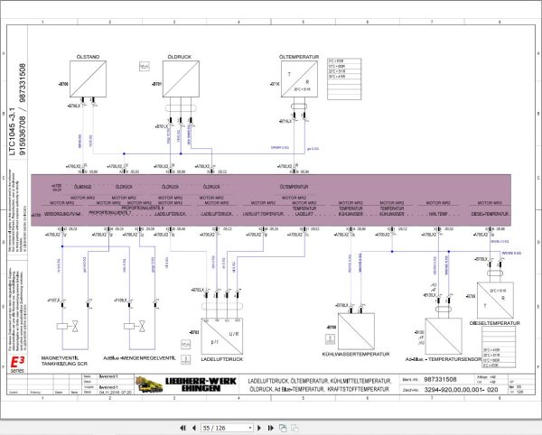 Liebherr Crane LTC 1045 3.1 Z56423 Electric and Hydraulic Diagrams DE 2