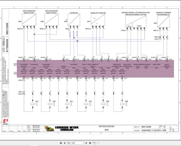 Liebherr Crane LTC 1050 3.1 Z56601 Electric and Hydraulic Diagrams DE 2