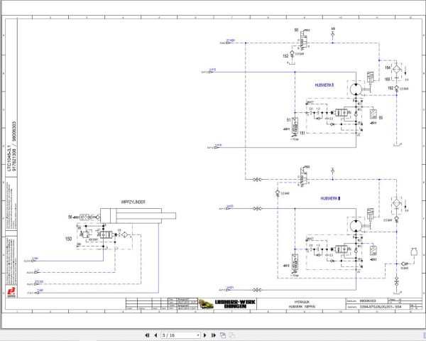 Liebherr Crane LTC 1050 3.1 Z56601 Electric and Hydraulic Diagrams DE 3