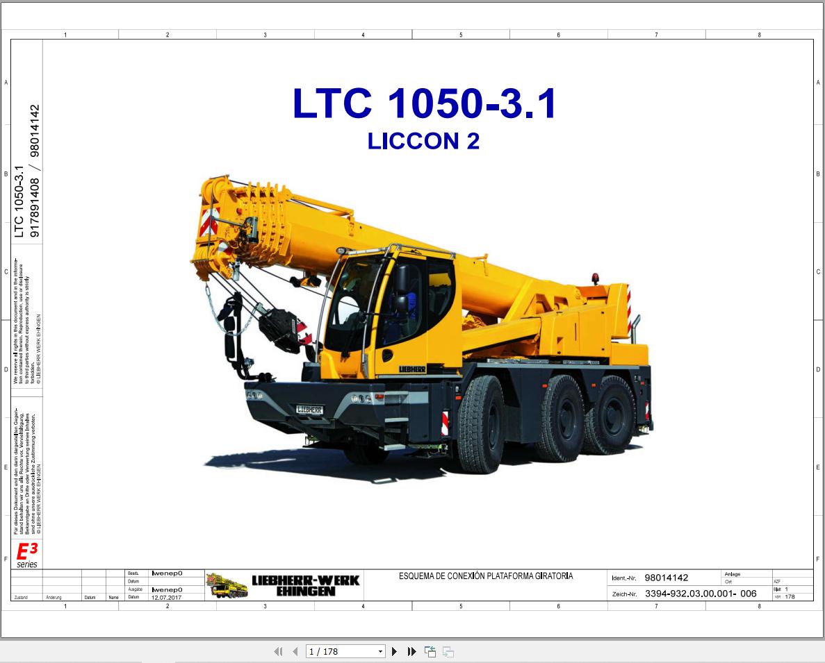 Liebherr Crane LTC 1050 3.1 Z56602 Electric and Hydraulic Diagrams ES 1