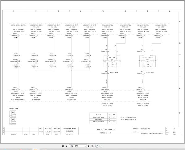 Liebherr Crane LTC 1055 Z56200 Electric and Hydraulic Diagrams DE 3