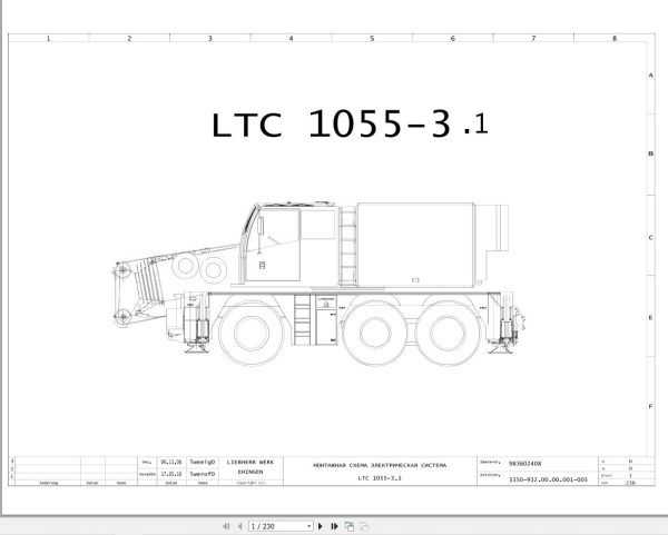 Liebherr Crane LTC 1055 Z56200 Electric and Hydraulic Diagrams RU 1