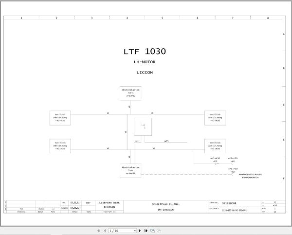 Liebherr Crane LTF 1030 Z75007 Electric and Hydraulic Diagrams DE 1