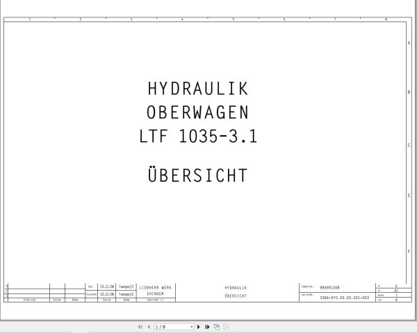 Liebherr Crane LTF 1035 3.1 Z75058 Electric and Hydraulic Diagrams DE 1