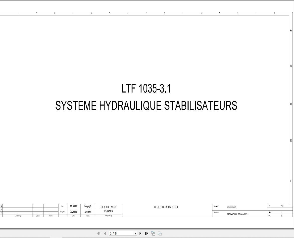 Liebherr Crane LTF 1035 3.1 Z75058 Electric and Hydraulic Diagrams FR 1