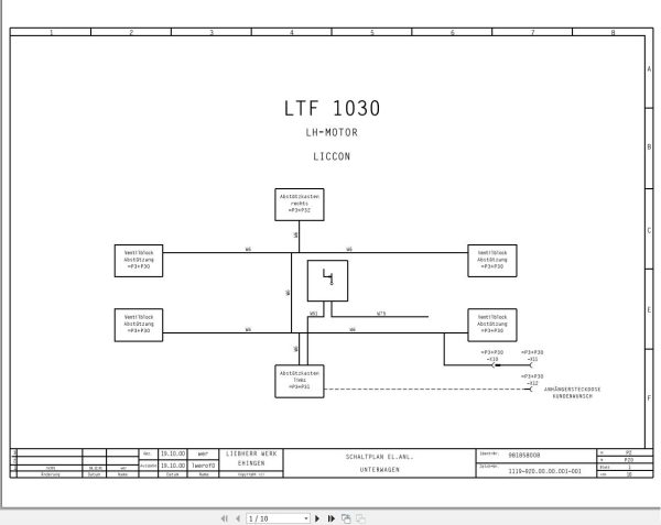 Liebherr Crane LTF 1040 Z14453 Electric and Hydraulic Diagrams DE 1