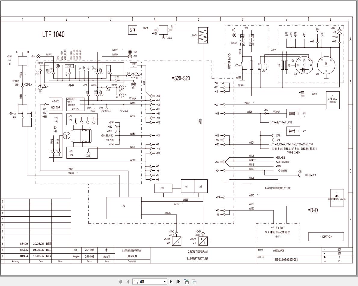 Liebherr Crane LTF 1040 Z14453 Electric and Hydraulic Diagrams EN 1