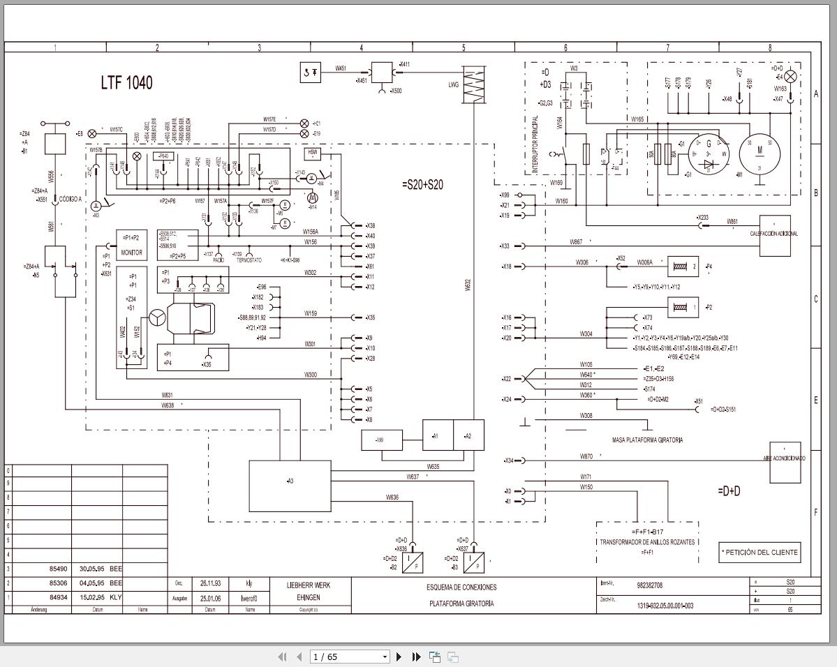 Liebherr Crane LTF 1040 Z14453 Electric and Hydraulic Diagrams ES 1