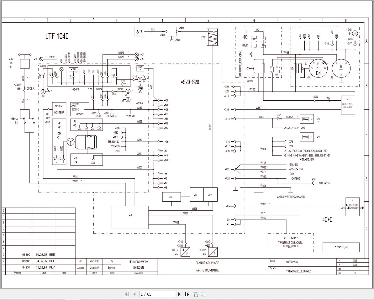 Liebherr Crane LTF 1040 Z14453 Electric and Hydraulic Diagrams FR 1