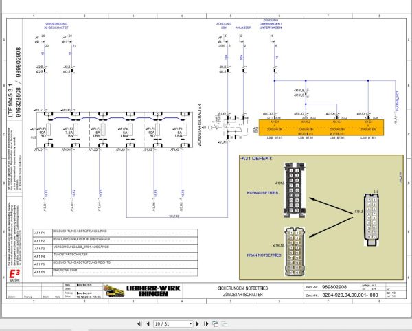 Liebherr Crane LTF 1045 4.1 Z75593 Electric and Hydraulic Diagrams DE 2