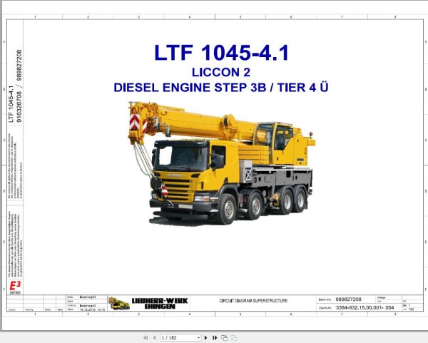 Liebherr Crane LTF 1045 4.1 Z75593 Electric and Hydraulic Diagrams EN 1