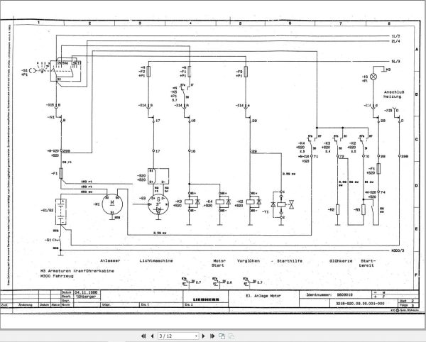Liebherr Crane LTL 1020 Z12376 Electric Diagrams DE 1