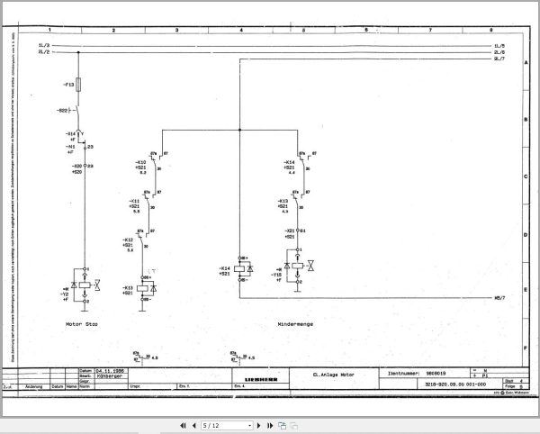 Liebherr Crane LTL 1020 Z12376 Electric Diagrams DE 2