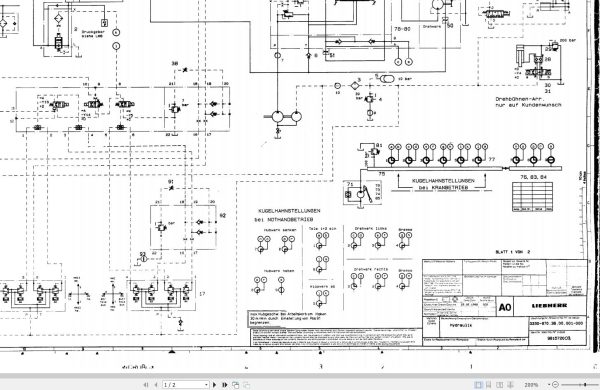 Liebherr Crane LTL 1050 Z12688 Electric and Hydraulic Diagrams DE 1