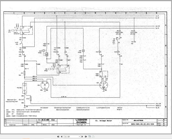 Liebherr Crane LTL 1050 Z12688 Electric and Hydraulic Diagrams DE 2
