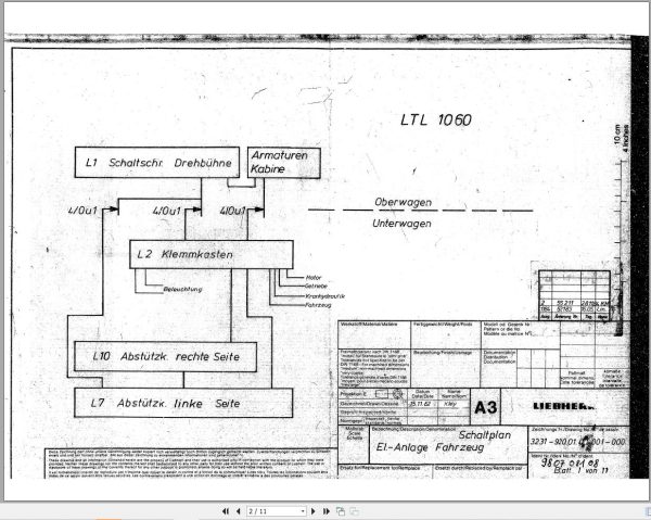 Liebherr Crane LTL 1060 Z12070 Electric Diagrams DE 1
