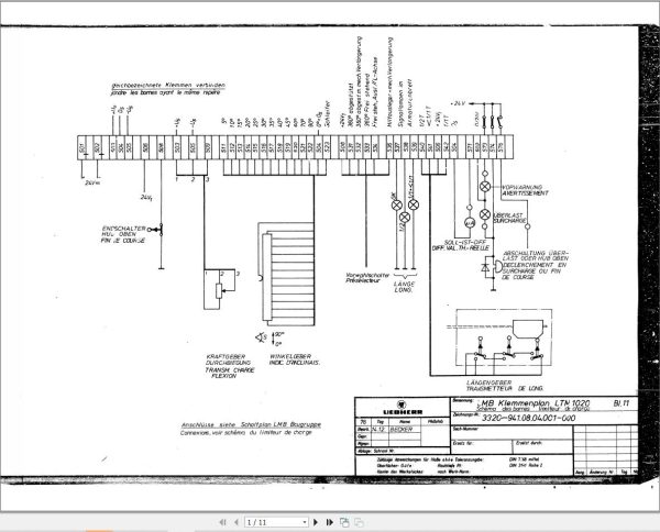 Liebherr Crane LTM 1020 Z10978 Electric Diagrams DE 1