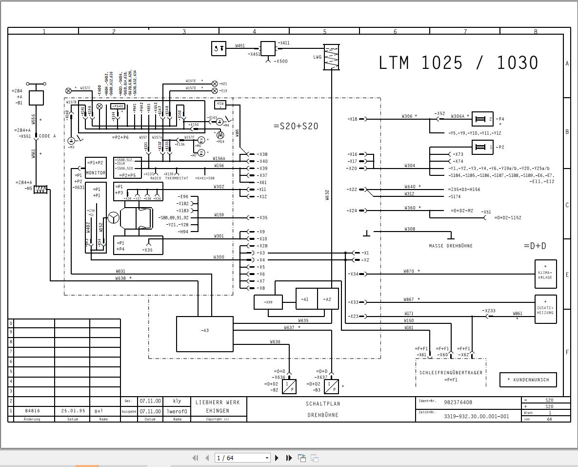 Liebherr Crane LTM 1030 1 Z17741 Electric and Hydraulic Diagrams DE 1