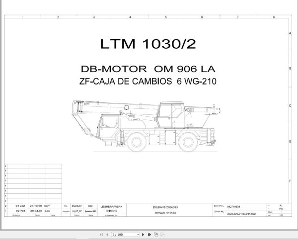 Liebherr Crane LTM 1030 2 Z17996 Electric and Hydraulic Diagrams ES 1