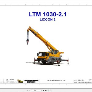 Liebherr Crane LTM 1030 2.1 Z80350 Electric and Hydraulic Diagrams EN 1