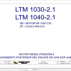 Liebherr Crane LTM 1030 2.1 Z80350 Electric and Hydraulic Diagrams ES 1