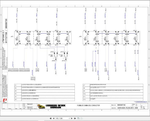 Liebherr Crane LTM 1030 2.1 Z80350 Electric and Hydraulic Diagrams ES 2