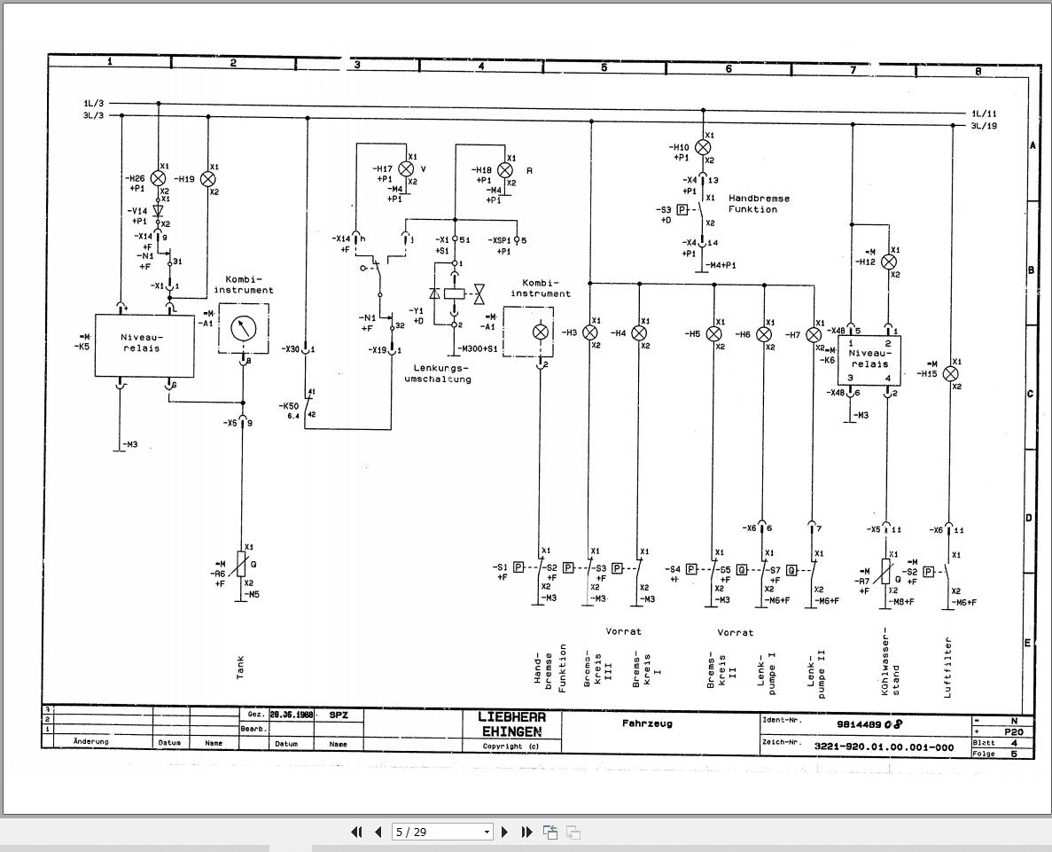 Liebherr Crane LTM 1035 Z15203 Electric and Hydraulic Diagrams DE 1