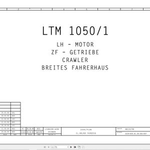 Liebherr Crane LTM 1040 1 Z19152 Electric and Hydraulic Diagrams DE 1