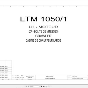 Liebherr Crane LTM 1040 1 Z19152 Electric and Hydraulic Diagrams FR 1