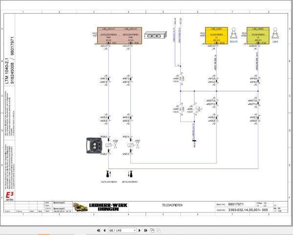 Liebherr Crane LTM 1040 2.1 Z52250 Electric and Hydraulic Diagrams DE 2