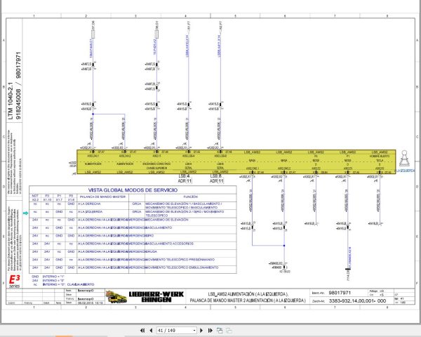 Liebherr Crane LTM 1040 2.1 Z52250 Electric and Hydraulic Diagrams ES 2