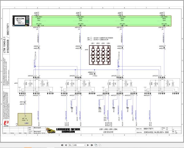 Liebherr Crane LTM 1040 2.1 Z52250 Electric and Hydraulic Diagrams FR 2