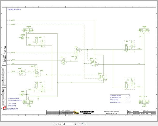 Liebherr Crane LTM 1040 2.1 Z52250 Electric and Hydraulic Diagrams RU 3