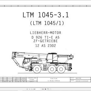 Liebherr Crane LTM 1045 3.1 Z53447 Electric and Hydraulic Diagrams DE 1