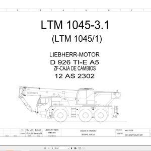 Liebherr Crane LTM 1045 3.1 Z53447 Electric and Hydraulic Diagrams ES 1