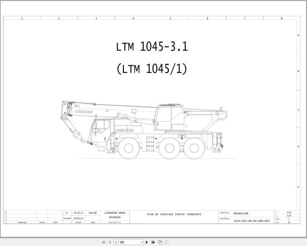 Liebherr Crane LTM 1045 3.1 Z53447 Electric and Hydraulic Diagrams FR 1
