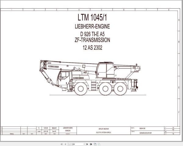 Liebherr Crane LTM 1045 Z53150 Electric and Hydraulic Diagrams EN 1