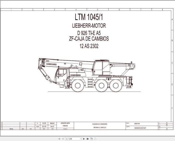 Liebherr Crane LTM 1045 Z53150 Electric and Hydraulic Diagrams ES 1