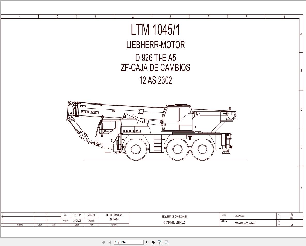 Liebherr Crane LTM 1045 Z53150 Electric and Hydraulic Diagrams ES 1
