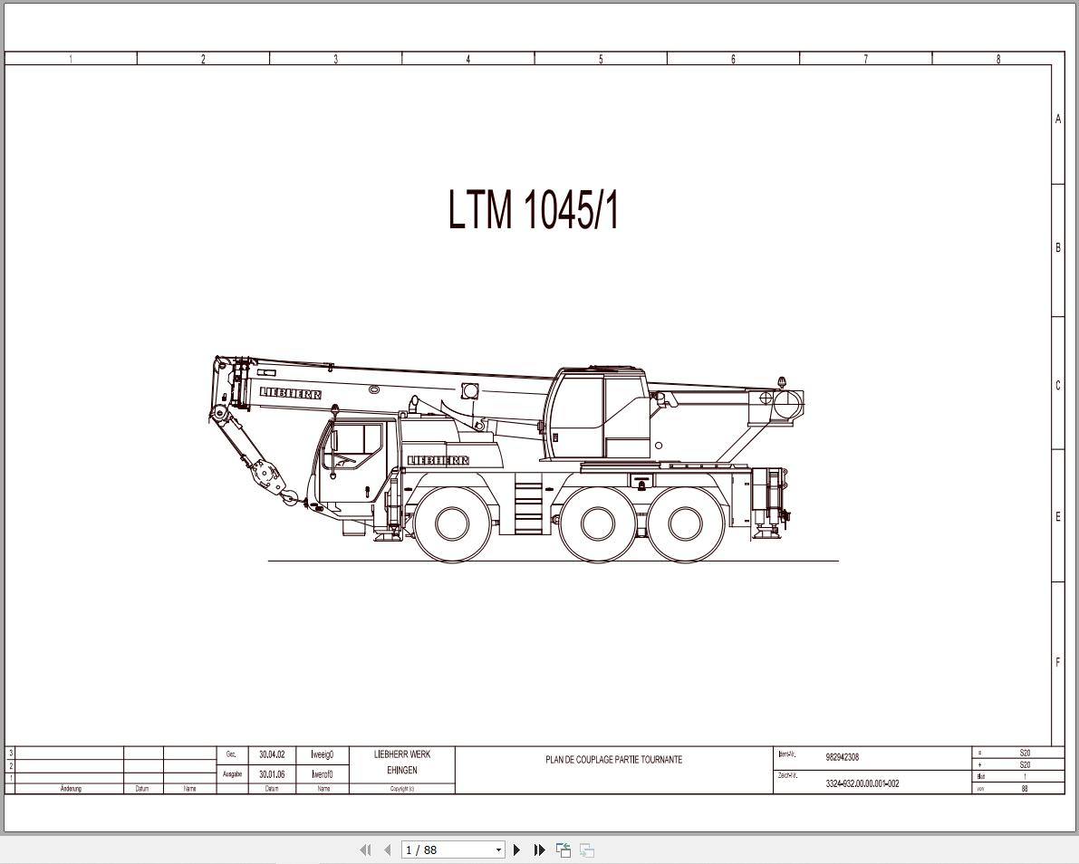 Liebherr Crane LTM 1045 Z53150 Electric and Hydraulic Diagrams FR 1