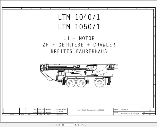 Liebherr Crane LTM 1050 1 Z55161 Electric and Hydraulic Diagrams DE 1